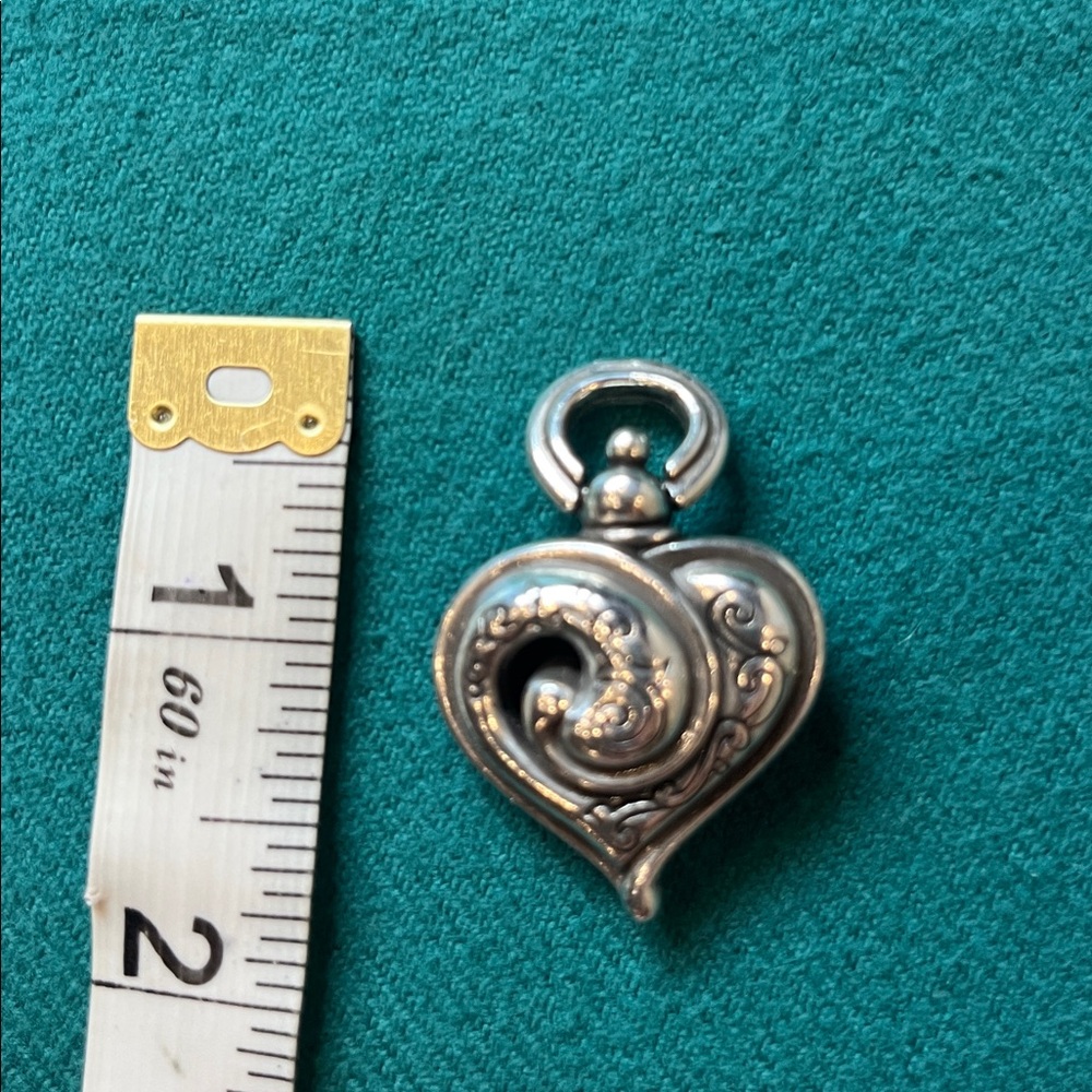 Brighton Solid Silver Heart Scroll Pendant - image 3